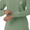 Carhartt Force Cross-Flex Langarm-Armlinge-Scrub-Oberteil für Damen mit Rundhalsausschnitt