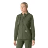 Carhartt-Hoodie für Damen mit durchgehendem Reissverschluss und Waffelstruktur