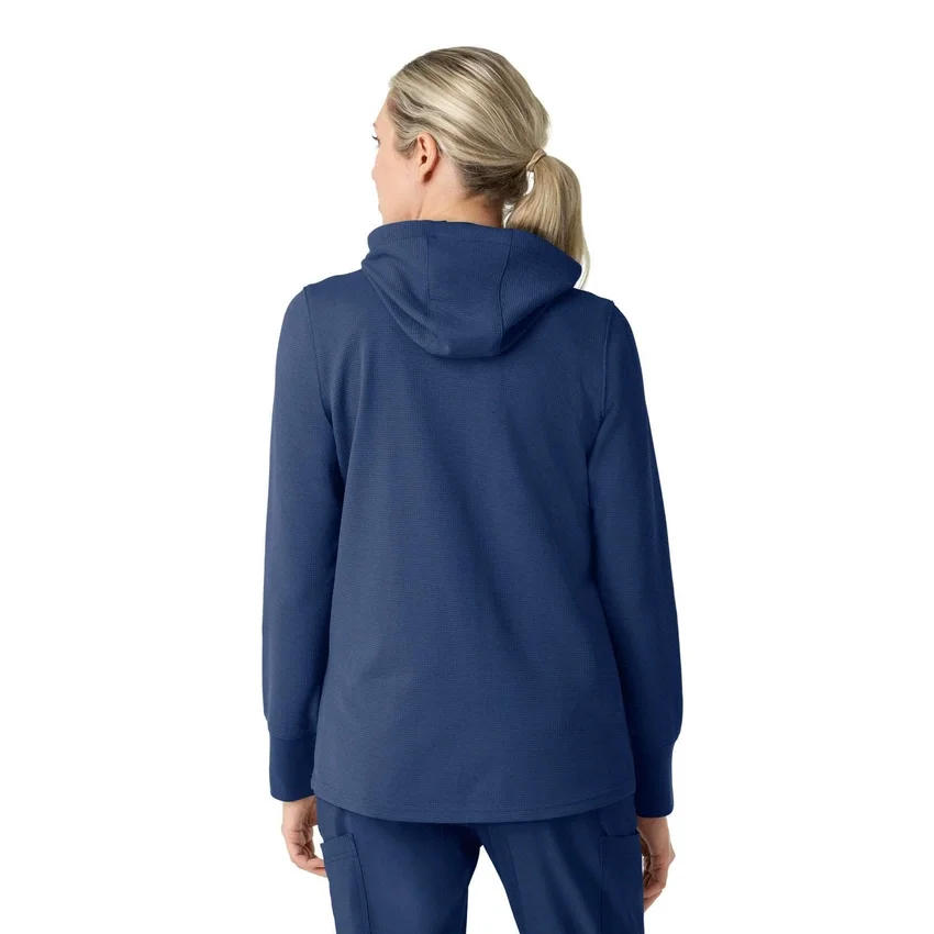 Carhartt-Hoodie für Damen mit durchgehendem Reissverschluss und Waffelstruktur