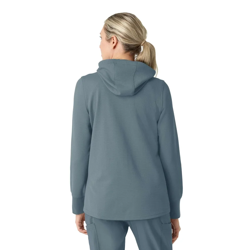 Carhartt-Hoodie für Damen mit durchgehendem Reissverschluss und Waffelstruktur