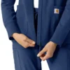 Carhartt-Hoodie für Damen mit durchgehendem Reissverschluss und Waffelstruktur