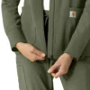 Carhartt-Hoodie für Damen mit durchgehendem Reissverschluss und Waffelstruktur