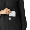 Carhartt-Hoodie für Damen mit durchgehendem Reissverschluss und Waffelstruktur
