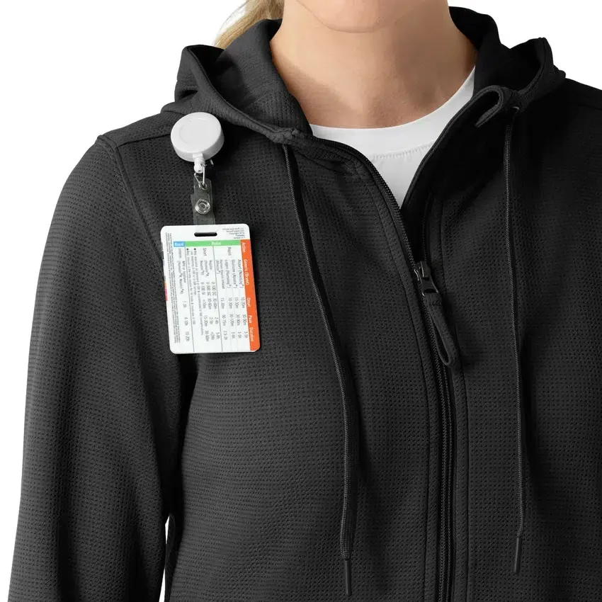 Carhartt-Hoodie für Damen mit durchgehendem Reissverschluss und Waffelstruktur