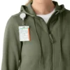 Carhartt-Hoodie für Damen mit durchgehendem Reissverschluss und Waffelstruktur