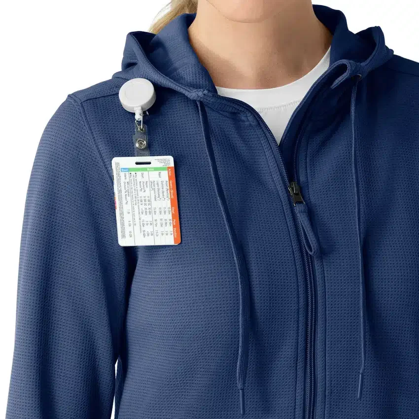 Carhartt-Hoodie für Damen mit durchgehendem Reissverschluss und Waffelstruktur