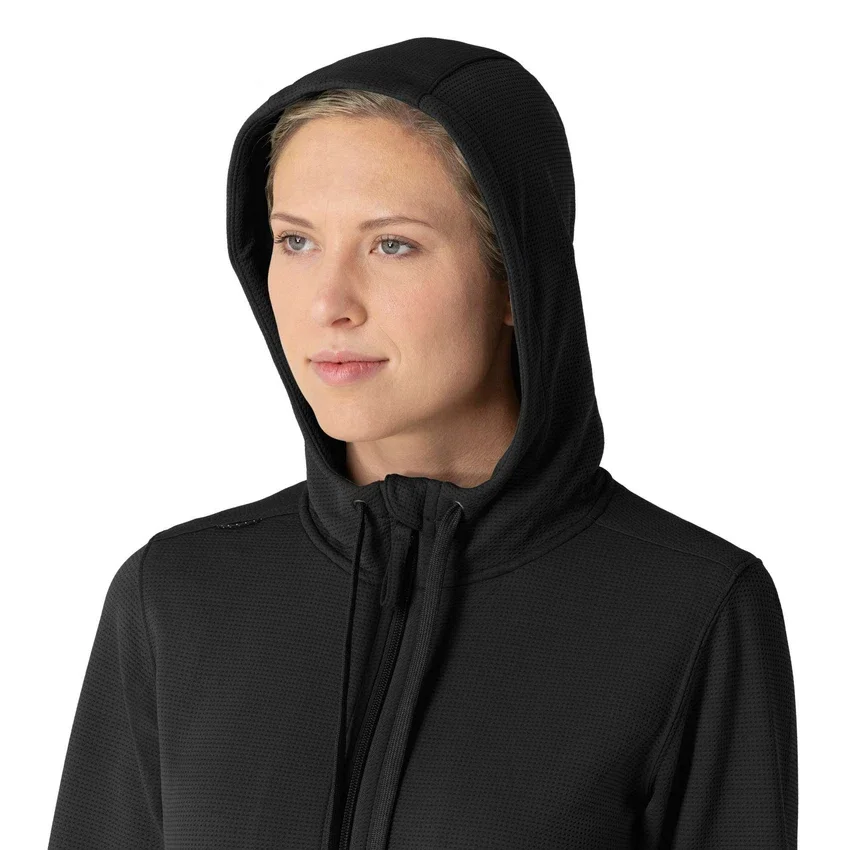 Carhartt-Hoodie für Damen mit durchgehendem Reissverschluss und Waffelstruktur