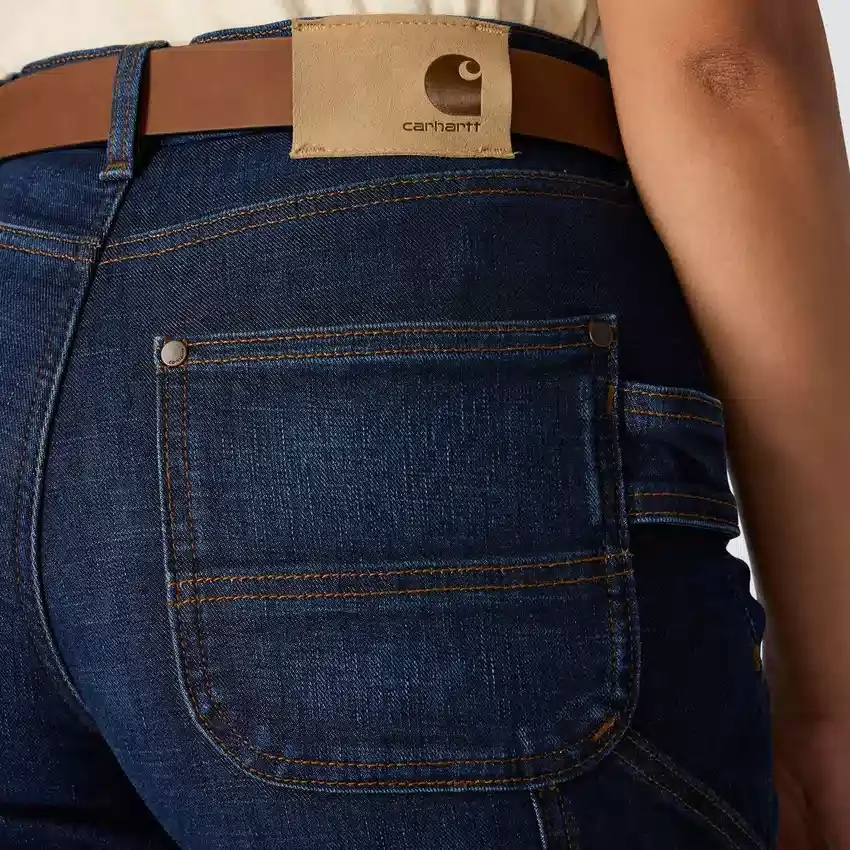 Carpenter-Jeans für Damen mit mittlerer Leibhöhe und Fleecefutter