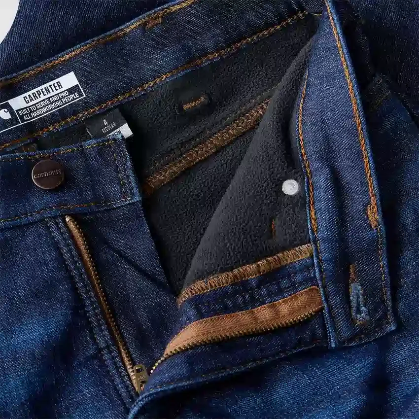 Carpenter-Jeans für Damen mit mittlerer Leibhöhe und Fleecefutter