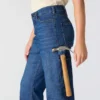 Carpenter Stretch-Arbeitsjeans für Damen mit mittlerer Leibhöhe