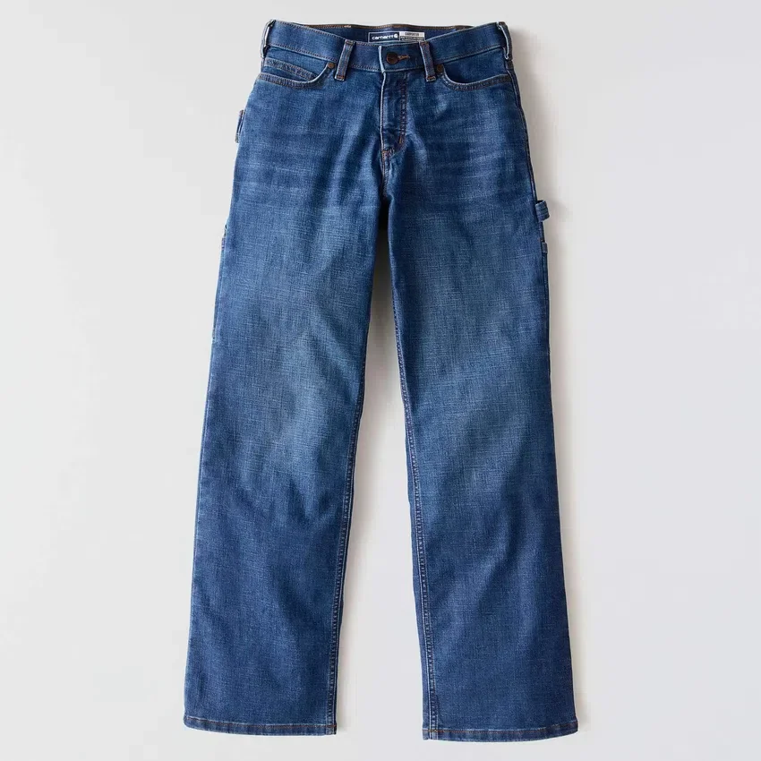 Carpenter Stretch-Arbeitsjeans für Damen mit mittlerer Leibhöhe