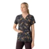 Cross-Flex-Scrub-Oberteil für Damen mit V-Ausschnitt und Print
