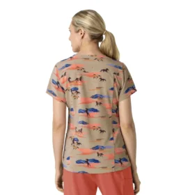 Cross-Flex-Scrub-Oberteil für Damen mit V-Ausschnitt und Print