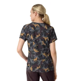 Cross-Flex-Scrub-Oberteil für Damen mit V-Ausschnitt und Print
