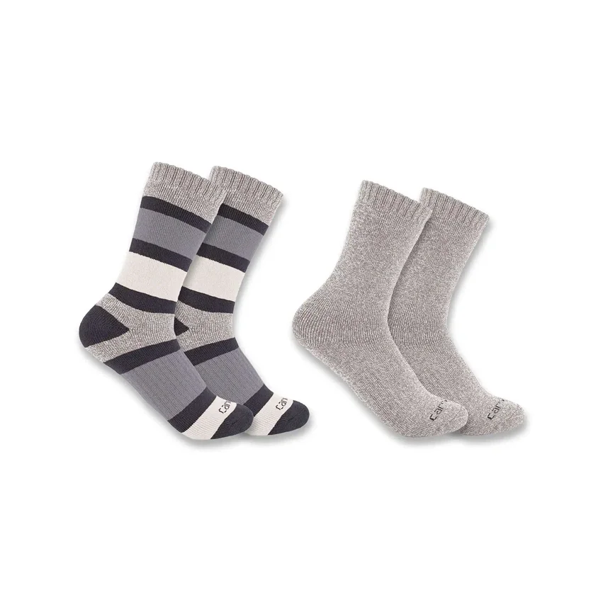 Damen-Crew-Socken, schwer, 2er-Pack