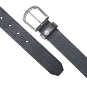 Damen-Gürtel aus Sattelleder mit Korbgeflecht-Muster