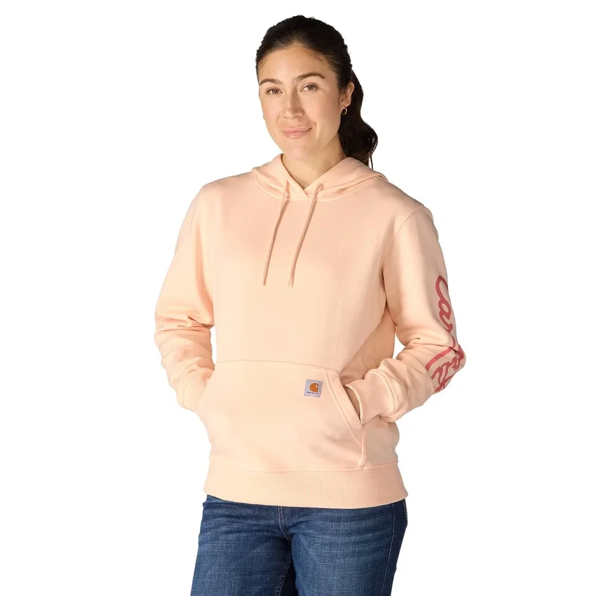 Damen-Hoodie mit «Sawyer Script Logo» auf den Armlingen