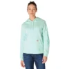 Damen-Hoodie mit «Sawyer Script Logo» auf den Armlingen