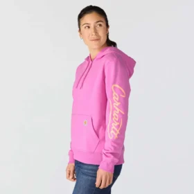 Damen-Hoodie mit «Sawyer Script Logo» auf den Armlingen