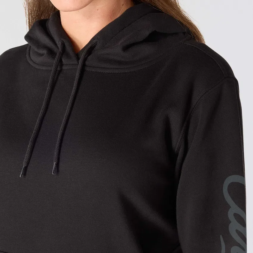 Damen-Hoodie mit «Sawyer Script Logo» auf den Armlingen