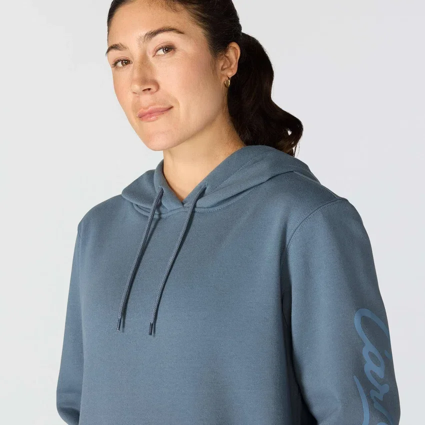 Damen-Hoodie mit «Sawyer Script Logo» auf den Armlingen