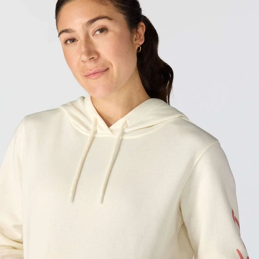 Damen-Hoodie mit «Sawyer Script Logo» auf den Armlingen