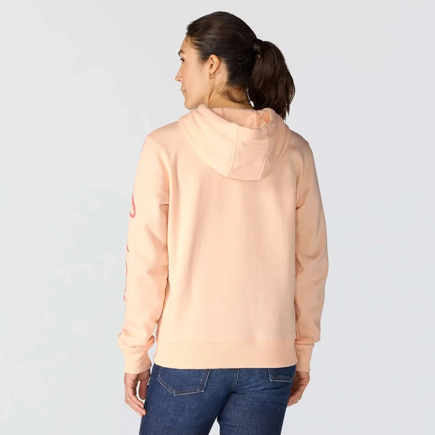 Damen-Hoodie mit «Sawyer Script Logo» auf den Armlingen