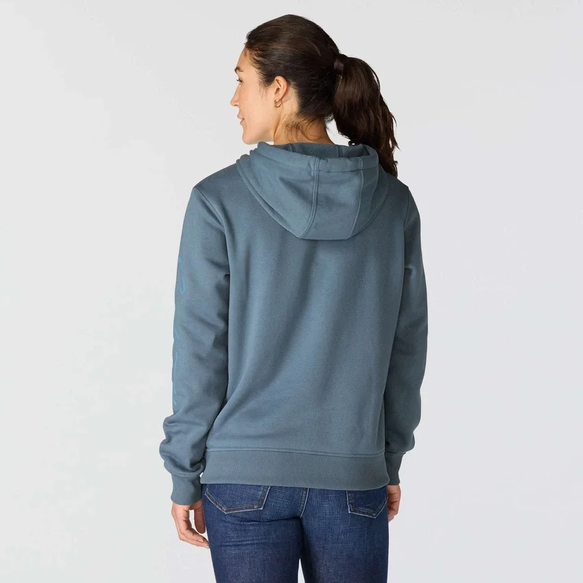 Damen-Hoodie mit «Sawyer Script Logo» auf den Armlingen