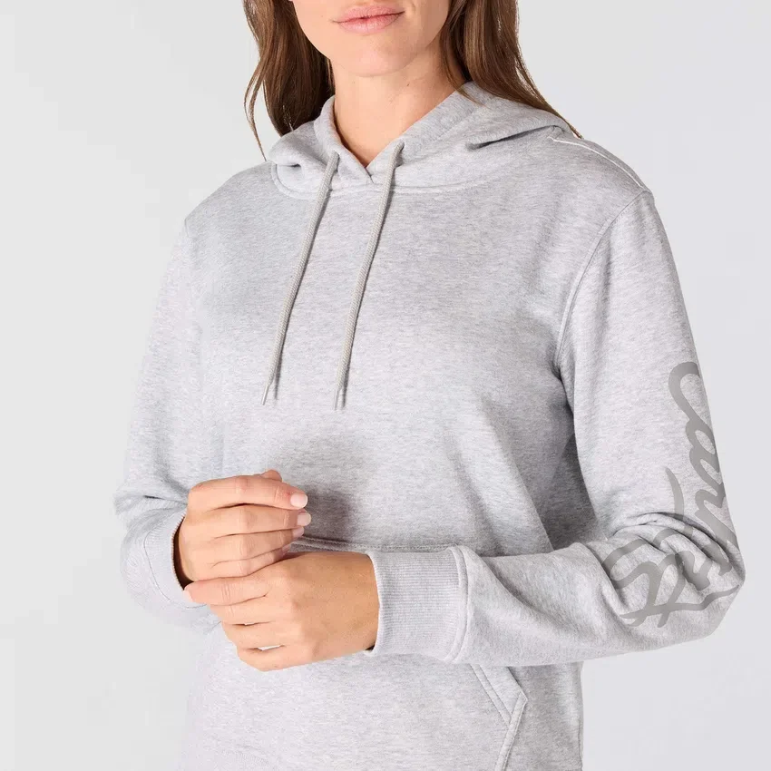 Damen-Hoodie mit «Sawyer Script Logo» auf den Armlingen