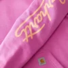 Damen-Hoodie mit «Sawyer Script Logo» auf den Armlingen