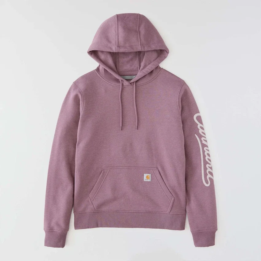Damen-Hoodie mit «Sawyer Script Logo» auf den Armlingen