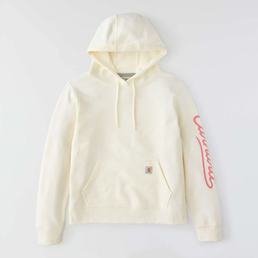 Damen-Hoodie mit «Sawyer Script Logo» auf den Armlingen