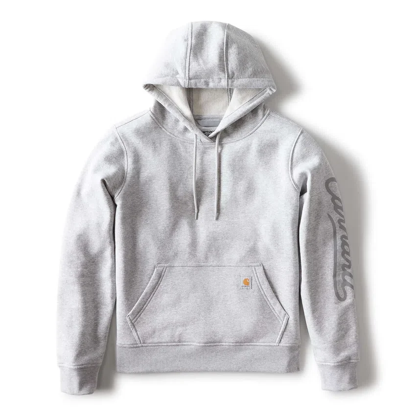 Damen-Hoodie mit «Sawyer Script Logo» auf den Armlingen