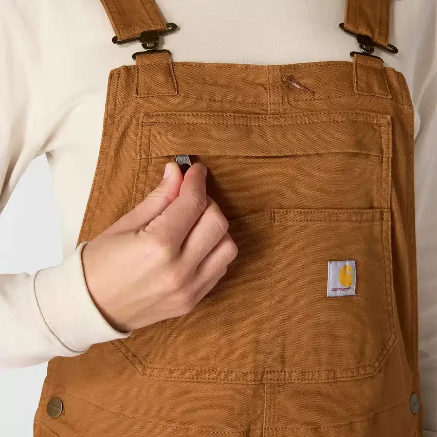 Damen-Latzhose «Ashland» aus Canvas mit lockerer Passform