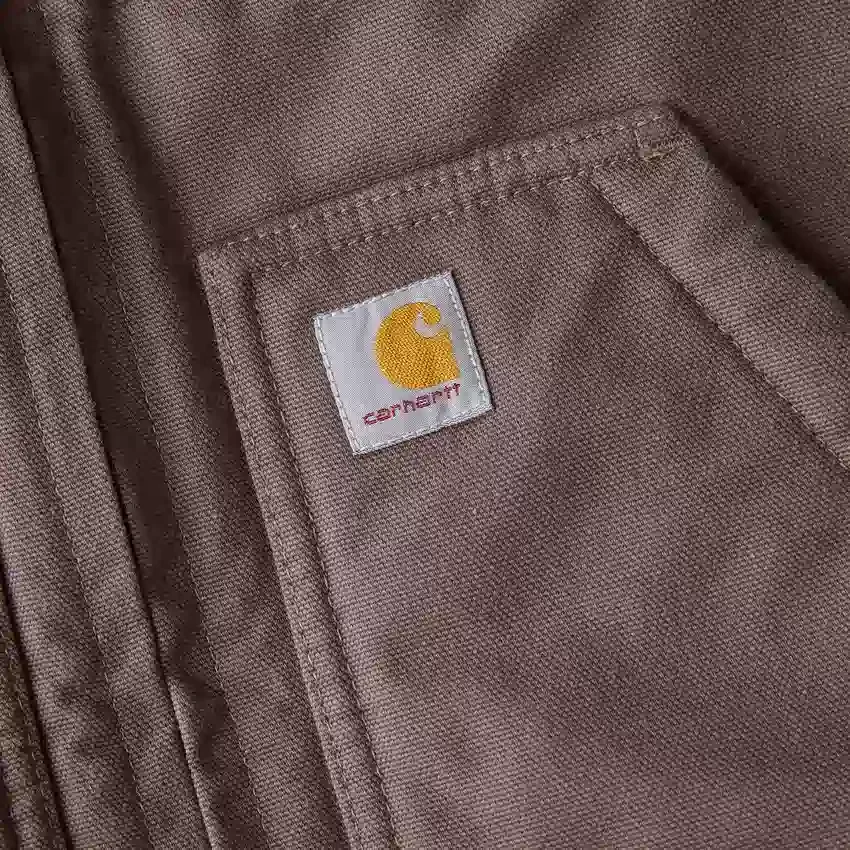 Damen-Weste mit Stehkragen aus gewaschenem Baumwoll-Duck mit Sherpa-Futter
