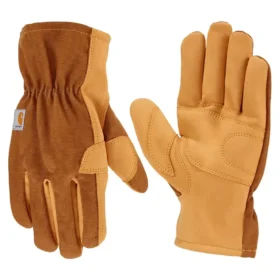 Handschuhe aus Baumwoll-Duck mit Kunstleder, offene Manschette