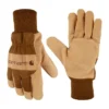 Damenhandschuhe aus synthetischem Wildleder mit Strickbund