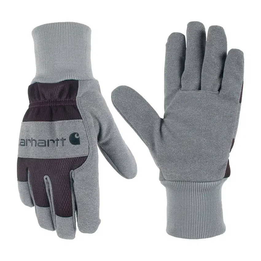 Damenhandschuhe aus synthetischem Wildleder mit Strickbund
