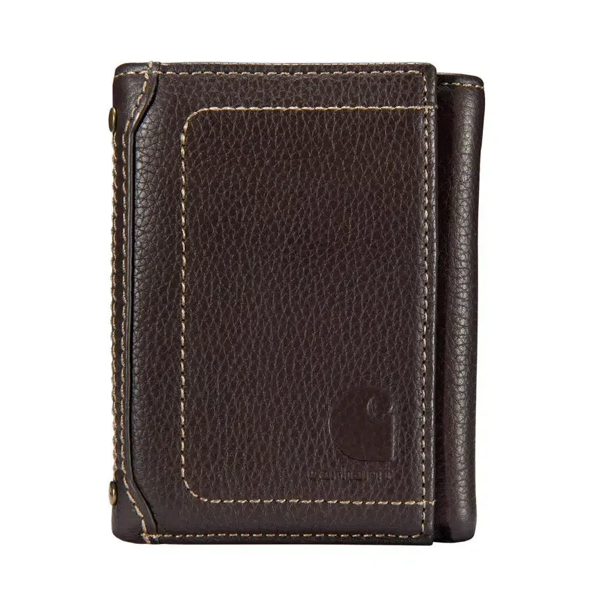 Dreifach-Brieftasche aus Pebble-Leder