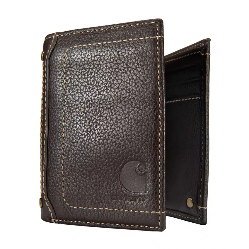 Dreifach-Brieftasche aus Pebble-Leder