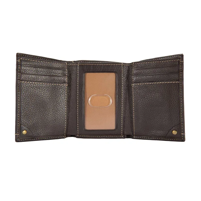 Dreifach-Brieftasche aus Pebble-Leder