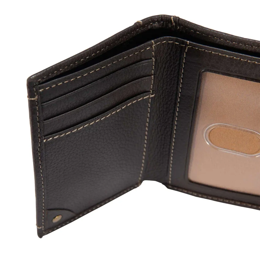 Dreifach-Brieftasche aus Pebble-Leder