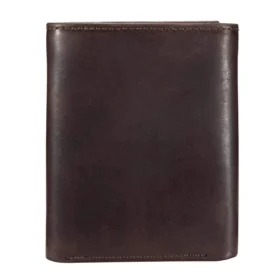 Dreifach gefaltete Brieftasche aus geöltem, hellbraunem Leder