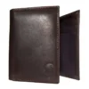 Dreifach gefaltete Brieftasche aus geöltem, hellbraunem Leder