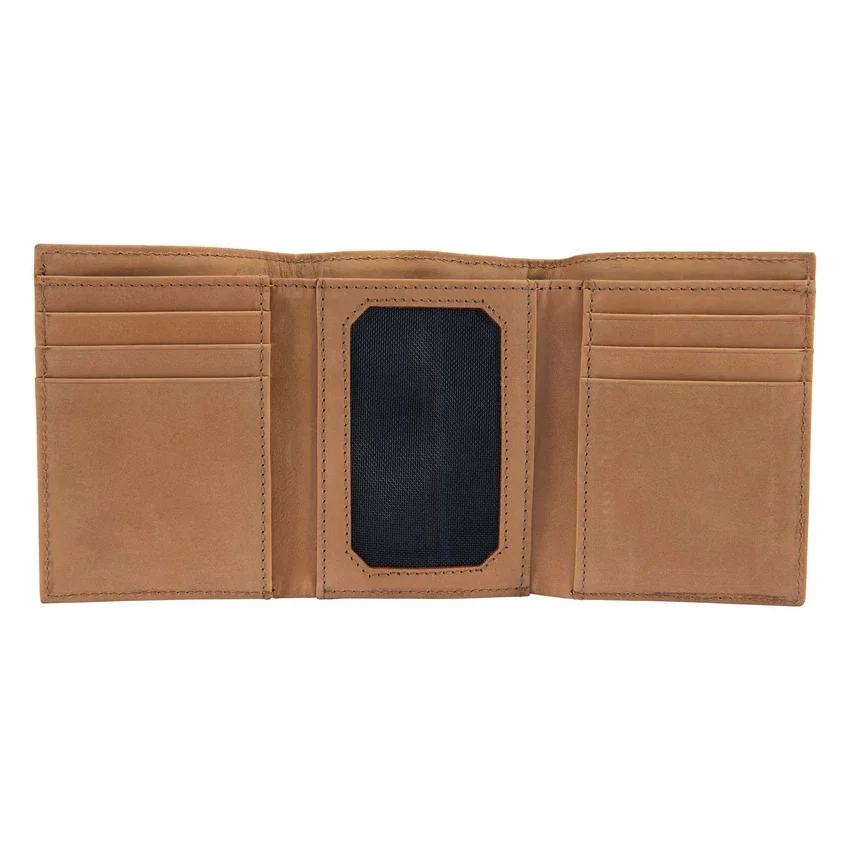 Dreifach gefaltete Brieftasche aus Sattelleder
