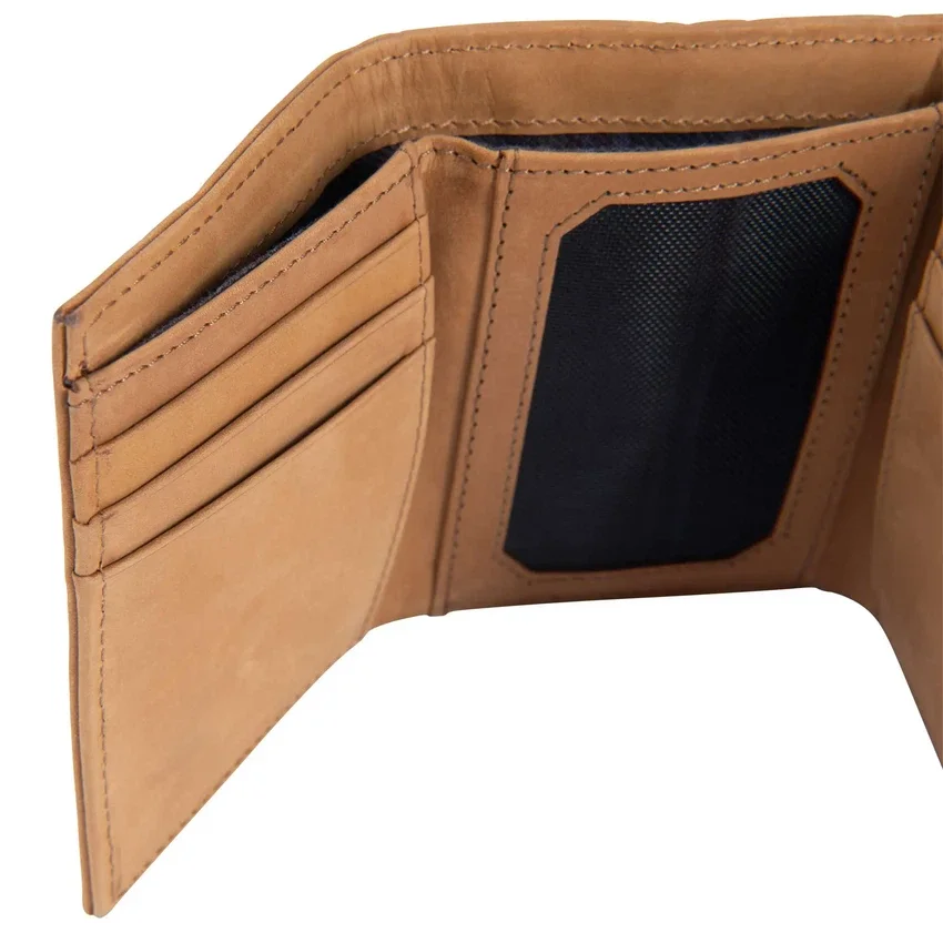 Dreifach gefaltete Brieftasche aus Sattelleder