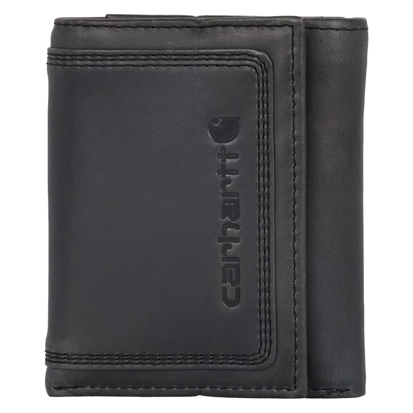 Dreifach vernähte Dreifach-Brieftasche aus Leder
