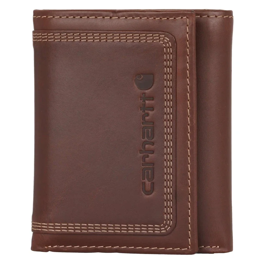 Dreifach vernähte Dreifach-Brieftasche aus Leder