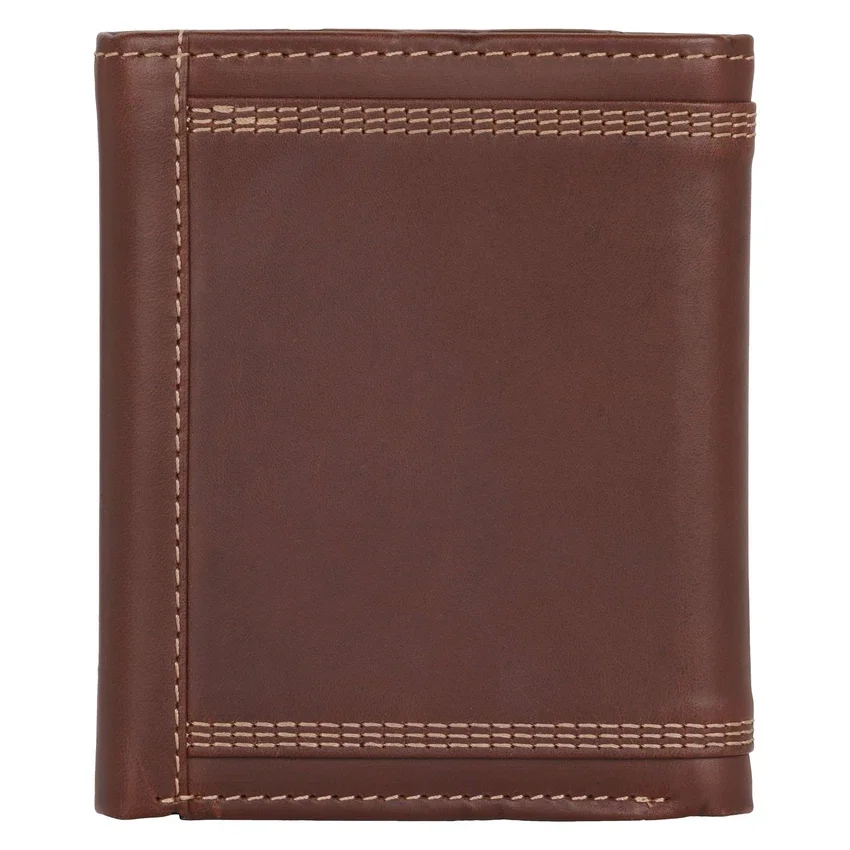 Dreifach vernähte Dreifach-Brieftasche aus Leder