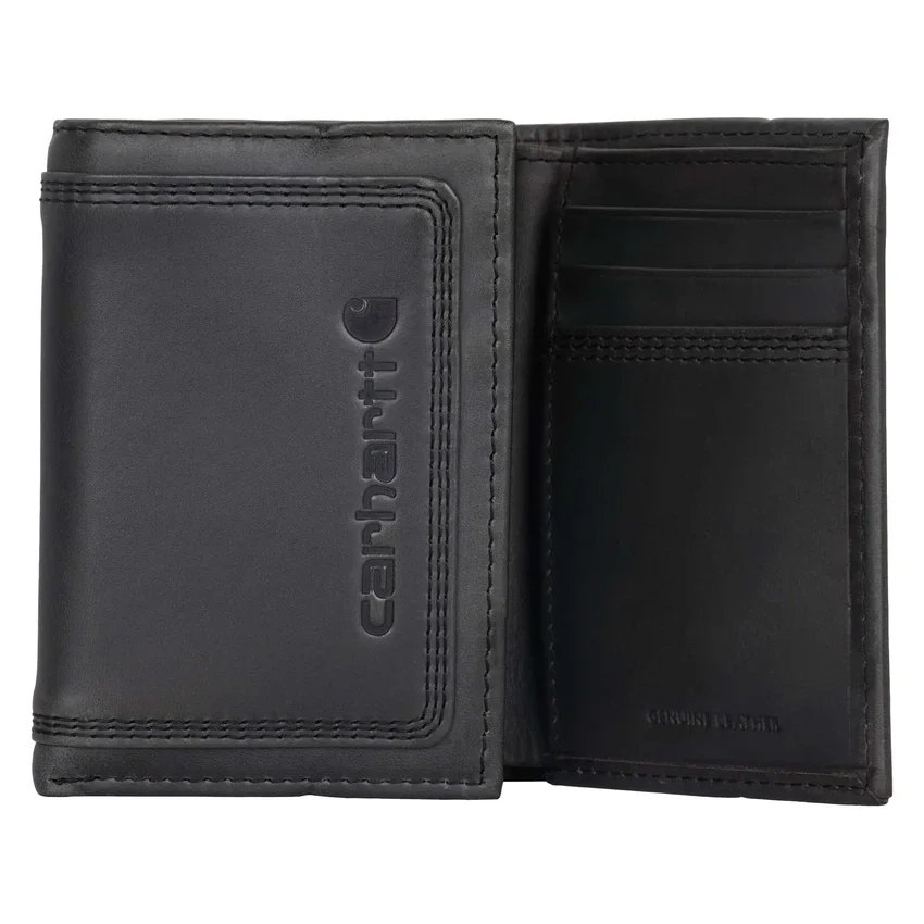 Dreifach vernähte Dreifach-Brieftasche aus Leder